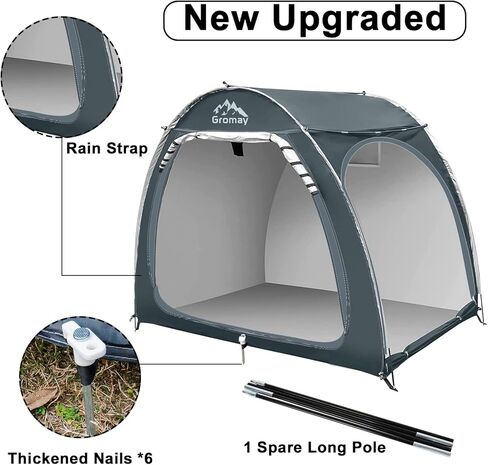 أغطية الدراجات الخارجية خيمة تخزين، غطاء تخزين محمول للدراجات، قابل للطي 210D PU4000 مقاوم للماء من قماش أكسفورد مأوى للدراجات 2-3 دراجات in Kuwait