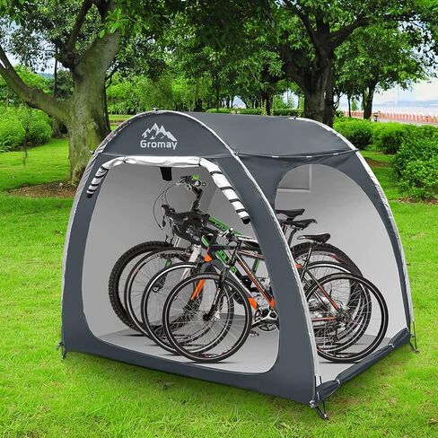 أغطية الدراجات الخارجية خيمة تخزين، غطاء تخزين محمول للدراجات، قابل للطي 210D PU4000 مقاوم للماء من قماش أكسفورد مأوى للدراجات 2-3 دراجات in Kuwait