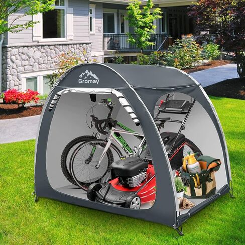 أغطية الدراجات الخارجية خيمة تخزين، غطاء تخزين محمول للدراجات، قابل للطي 210D PU4000 مقاوم للماء من قماش أكسفورد مأوى للدراجات 2-3 دراجات in Kuwait
