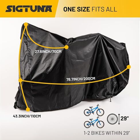 Sigtuna Bike Cover Outdoor Waterproof for 1, 2 or 3 Bikes, Bicycle Covers Rain Sun UV Dust Wind Proof with Lock Hole for Mountain Road Electric Bike (XL) in Kuwait