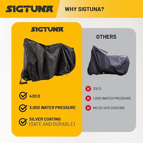 Sigtuna Bike Cover Outdoor Waterproof for 1, 2 or 3 Bikes, Bicycle Covers Rain Sun UV Dust Wind Proof with Lock Hole for Mountain Road Electric Bike (XL) in Kuwait