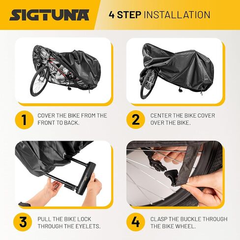 Sigtuna Bike Cover Outdoor Waterproof for 1, 2 or 3 Bikes, Bicycle Covers Rain Sun UV Dust Wind Proof with Lock Hole for Mountain Road Electric Bike (XL) in Kuwait