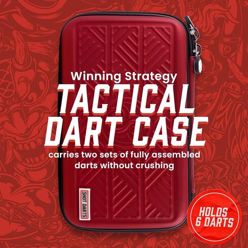 Shot Darts Tactical Darts Wallet Case- Black, 6 firm Form Slots Holds 6 fully assembled darts Deep zipped pocket for plus-sized phone keys and wallet with additional zipped pockets Made in New Zealand in Saudi Arabia