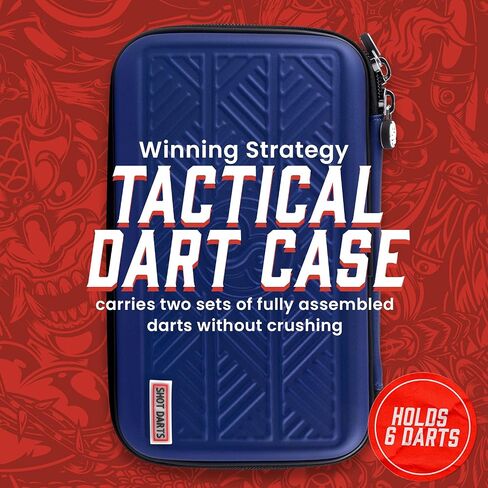 Shot Darts Tactical Darts Wallet Case- Black, 6 firm Form Slots Holds 6 fully assembled darts Deep zipped pocket for plus-sized phone keys and wallet with additional zipped pockets Made in New Zealand in Saudi Arabia
