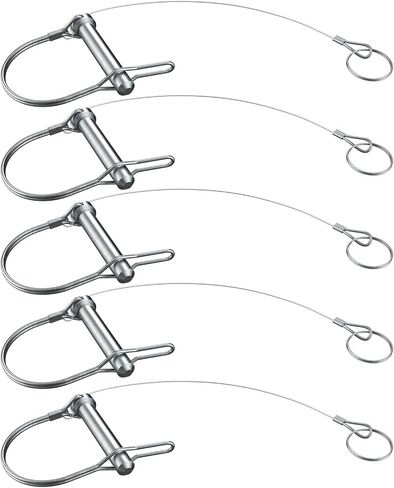 Trailer Coupler Pin, 5/16-Inch Diameter x 1-3/4-Inch Long Prevents Loss, Plastic Coating Tether, Length 11-1/2" with Steel Quick Release Ring 10Pcs in Saudi Arabia