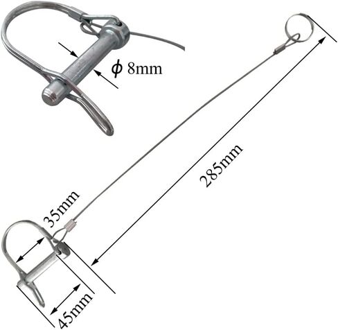 Trailer Coupler Pin, 5/16-Inch Diameter x 1-3/4-Inch Long Prevents Loss, Plastic Coating Tether, Length 11-1/2" with Steel Quick Release Ring 10Pcs in Saudi Arabia