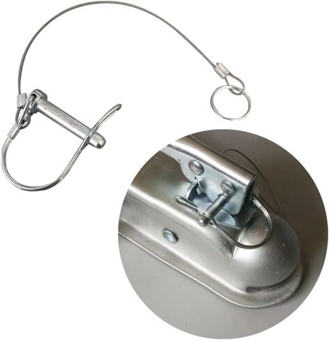 Trailer Coupler Pin, 5/16-Inch Diameter x 1-3/4-Inch Long Prevents Loss, Plastic Coating Tether, Length 11-1/2" with Steel Quick Release Ring 10Pcs in Saudi Arabia