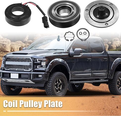 X AUTOHAUX التيار المتناوب قابض الضاغط عدة لفورد F-150 8CYL 5.4L 2007 2008 2009 6 الأخدود A/C مخلب لفائف بكرة لوحة إصلاح الجمعية in Kuwait