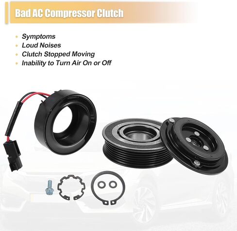 X AUTOHAUX التيار المتناوب قابض الضاغط عدة لفورد F-150 8CYL 5.4L 2007 2008 2009 6 الأخدود A/C مخلب لفائف بكرة لوحة إصلاح الجمعية in Kuwait