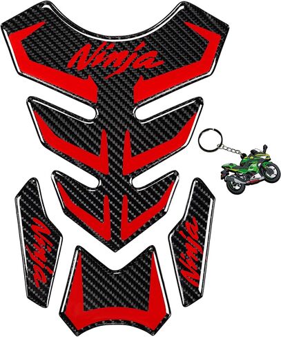 5D Real Carbon Fiber, Motorcycle Decal Vinyl Tank Protector, Tank Pad for Ninja 650 ZX636 ZX600 ZX-10R ZX14 ZX1400 ZX14R ABS 1000 ZX100, 2 Pcs Per Set(RED) in Saudi Arabia