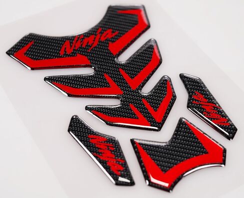 5D Real Carbon Fiber, Motorcycle Decal Vinyl Tank Protector, Tank Pad for Ninja 650 ZX636 ZX600 ZX-10R ZX14 ZX1400 ZX14R ABS 1000 ZX100, 2 Pcs Per Set(RED) in Saudi Arabia