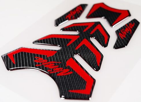 5D Real Carbon Fiber, Motorcycle Decal Vinyl Tank Protector, Tank Pad for Ninja 650 ZX636 ZX600 ZX-10R ZX14 ZX1400 ZX14R ABS 1000 ZX100, 2 Pcs Per Set(RED) in Saudi Arabia