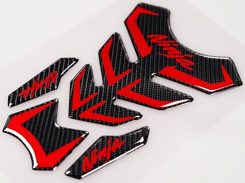 5D Real Carbon Fiber, Motorcycle Decal Vinyl Tank Protector, Tank Pad for Ninja 650 ZX636 ZX600 ZX-10R ZX14 ZX1400 ZX14R ABS 1000 ZX100, 2 Pcs Per Set(RED) in Saudi Arabia