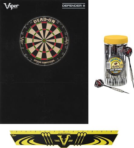 Viper Defender III Backboard & Sisal/Bristle Steel Tip Dartboard Bundle in Saudi Arabia