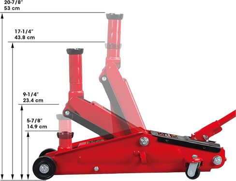 BIG RED T825051 Torin Hydraulic Low Profile Trolley Service/Floor Jack with Single Piston Quick Lift Pump, 2.5 Ton (5,000 lb) Capacity, Red in Saudi Arabia