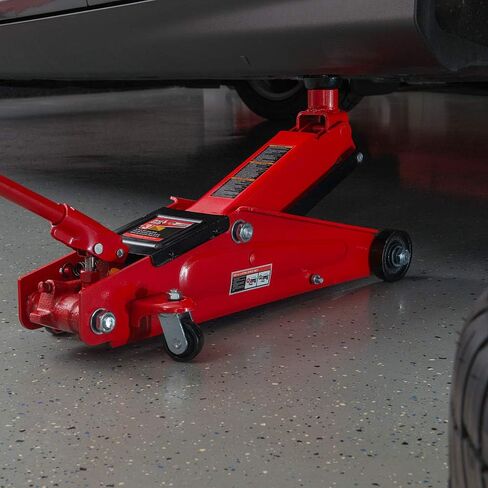 BIG RED T825051 Torin Hydraulic Low Profile Trolley Service/Floor Jack with Single Piston Quick Lift Pump, 2.5 Ton (5,000 lb) Capacity, Red in Saudi Arabia