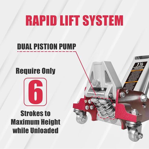 BIG RED T825051 Torin Hydraulic Low Profile Trolley Service/Floor Jack with Single Piston Quick Lift Pump, 2.5 Ton (5,000 lb) Capacity, Red in Saudi Arabia
