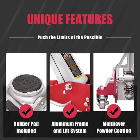 BIG RED T825051 Torin Hydraulic Low Profile Trolley Service/Floor Jack with Single Piston Quick Lift Pump, 2.5 Ton (5,000 lb) Capacity, Red in Saudi Arabia