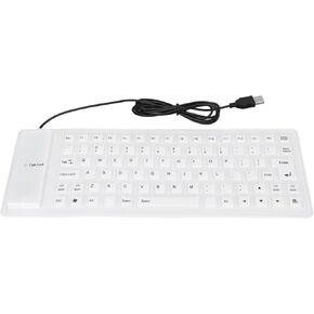 Estink 85 Keys Silicone Keyboard, Foldable Silicone Keyboard Fully Sealed Design Lightweight Portable Silent Soft USB Wired Silicone Keyboard for Desktop Computer PC Laptop Notebook