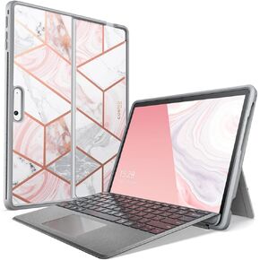 i-Blason Cosmo for Microsoft Surface Pro 11 Case/Pro 10 Case/Pro 9 Case 5G Slim Stylish Protective Bumper Shockproof Stand Folio Case for Surface Pro 9 Compatible with Type Cover Keyboard, Marble