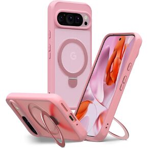 JIC MagStand Series - for Pixel 9 Pro XL Case - Black Protective Kickstand Phone Cover - [Unique Stand for Vertical and Horizontal View] - [Built-in Magnets for Magsafe]