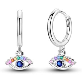 NARMO Dangle Drop Earrings 925 Sterling Silver Earrings for Women Girls Cubic Zirconia Hoop Earrings Evil Eye Dangle Drop Earrings Moon and Star Earrings Butterfly Earrings for Women
