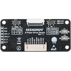 Universal E-Ink Display Driver HAT Board, Fits Raspberry Pi, Compatible with Arduino, STM32, ESP32 – SPI Interface with Open-Source Code for E-Paper Projects