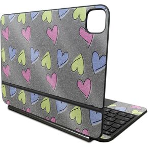 Glossy Glitter Skin Compatible with Apple Magic Keyboard for iPad Pro 11‑inch (M4) 2024 - Girly - Premium 3M Vinyl Protective Wrap Decal Cover - Easy to Apply | Crafted in The USA by MightySkins