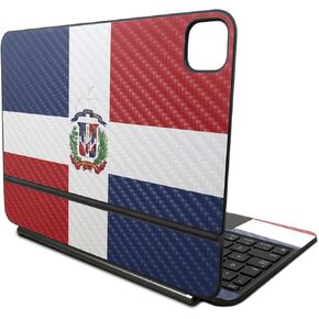 Carbon Fiber Skin Compatible with Apple Magic Keyboard for iPad Pro 11‑inch (M4) 2024 - Dominican Flag - Premium 3M Vinyl Protective Decal Cover - Easy to Apply | Crafted in The USA by MightySkins