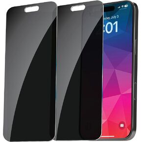 BLACK+DECKER عبوتان من واقي الشاشة الزجاجي المقوى لهاتف iPhone (Privacy_iPhone 16 Pro Max)