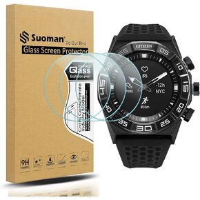 Suoman 3-Pack for Citizen CZ Smart Hybrid Screen Protector Tempered Glass, for Citizen CZ Smart Hybrid Smartwatch Screen Protector [Anti-Scratch]