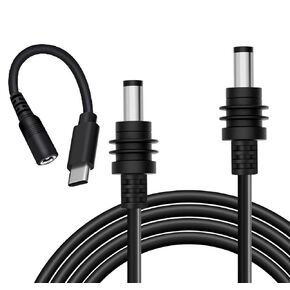 USB C to DC Adapter Cable, USB C Male to 5.5 2.1mm DC Female Power Cable for Starlink Mini DC Power Cable, Work with 65W+ PD 20V Protocol Power Supply/Source (USB C to DC Female Adapter Cable)