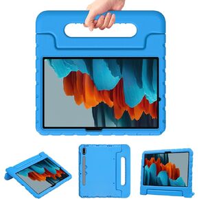 Kids Case for Samsung Galaxy Tab S9 FE 10.9 inch/Tab S9 11 inch(2023 Release), Shockproof Lightweight EVA Foam Case with Foldable Handle Stand, with S Pen Holder, Blue