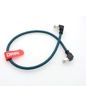 DRRI Up-Bend to Down-Bend RJ45 Patch Cord Double Shield Cat6 UTP Gigabit High Flexible Profinet servo Ethernet Cable for Industrial Switch