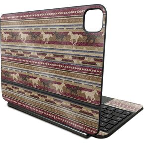 Glossy Glitter Skin Compatible with Apple Magic Keyboard for iPad Pro 11‑inch (M4) 2024 - Western Horses - Premium 3M Vinyl Protective Decal Cover - Easy to Apply | Crafted in The USA by MightySkins