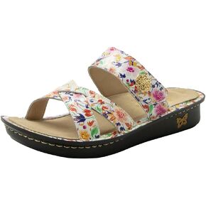 Alegria Women Victoriah - Timeless Comfort, Arch Support and Travel Style - Casual Open Toe Slide for Everyday Elegance - Lightweight Leather Sandal