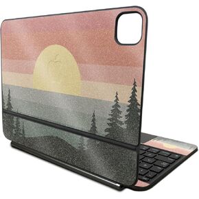 Glossy Glitter Skin Compatible with Apple Magic Keyboard for iPad Pro 11‑inch (M4) 2024 - Sunset Forest - Premium 3M Vinyl Protective Decal Cover - Easy to Apply | Crafted in The USA by MightySkins