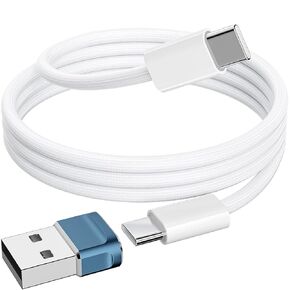 4 in 1 USB C Woven CarPlay Cable with USB to USB-C Adapter for iPhone 16 15 Pro Max Plus iPad Pro, 3.3ft USB-C to USB-C Car Play Cable USB Car Charging Adapter Data Sync for Galaxy S24 S23 S22 A35