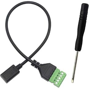 XMSJSIY USB C Terminal, Type C Male Screw Terminal Block Connector Solderless Pluggable 5P Block Extension Cord Transfer Data & Charging for Type-C Interface Devices (USB C Male)