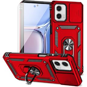 for Motorola Moto G Power 5G Case with Slide Camera Cover HD Screen Protector [Military Grade Drop Tested] Magnetic Ring Holder Kickstand Protective Phone Case for Motorola Moto G Power 5G 2023, Navy