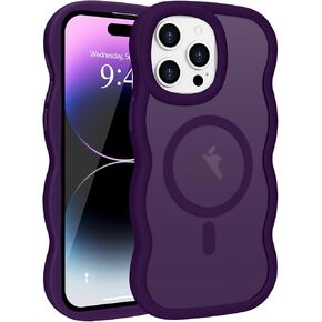 for iPhone 16 Pro Max Case, Curly Wavy Frame Hard Translucent Matte Clear Back Cover for Women Men Compatible with Magsafe TPU Bumper Shockproof Phone Case for iPhone 16 Pro Max, Pink in Saudi Arabia