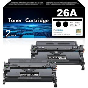 26A Black Toner Cartridge 2-Pack with Chip Replacement for HP 26A CF226A 26X CF226X Toner Cartridge 26A Ink Work with Laser Pro M402n M402dne M402dn MFP M426fdw MFP M426fdn Printer Ink | CF226AD1