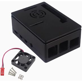 ABS Plastic Case with Cooling Fan for Raspberry Pi 4 Model B – Durable Protective Enclosure for Optimal Heat Dissipation