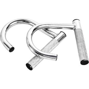 KYLIN SPORT Metal Resistance Band Handles Heavy Duty Industrial Grade Steel Knurled Surface Handles for Elastic Band Workouts (Chrome)