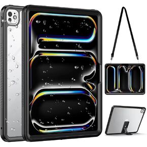 Waterproof Case for iPad Pro 13 inch M4 2024,Shockproof Protective Case Premium Quality Cover Built-in High Touch Sensitivity Screen Protector with Kickstand Hand Rope (iPad Pro 13 inch)