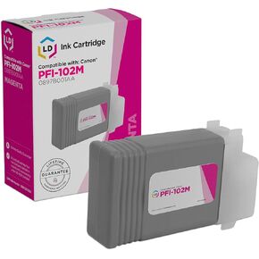 LD Compatible Ink Cartridge Replacement for Canon PFI-102M 0897B001AA (Magenta) Compatible with Canon imagePROGRAF iPF500 iPF510 iPF600 iPF605 iPF610 iPF700 iPF710 iPF720 iPF710 MFP
