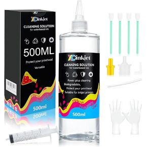 Printer Cleaning Kit for Epson Ecotank ET-2720 ET-2760, 500ml Print Head Cleaner Solution for HP 8600 8610 8710. Inkjet Printers