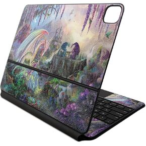 Glossy Glitter Skin Compatible with Apple Magic Keyboard for iPad Air 13-inch (M2) 2024 - Dragon Paradise - Premium 3M Vinyl Protective Decal Cover - Easy to Apply | Crafted in The USA by MightySkins