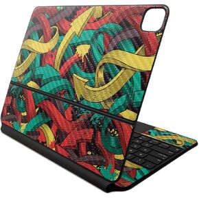 Carbon Fiber Skin Compatible with Apple Magic Keyboard for iPad Air 13-inch (M2) 2024 - Triadic Arrows - Premium 3M Vinyl Protective Decal Cover - Easy to Apply | Crafted in The USA by MightySkins