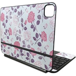 Glossy Glitter Skin Compatible with Apple Magic Keyboard for iPad Pro 11‑inch (M4) 2024 - Vintage Floral - Premium 3M Vinyl Protective Decal Cover - Easy to Apply | Crafted in The USA by MightySkins